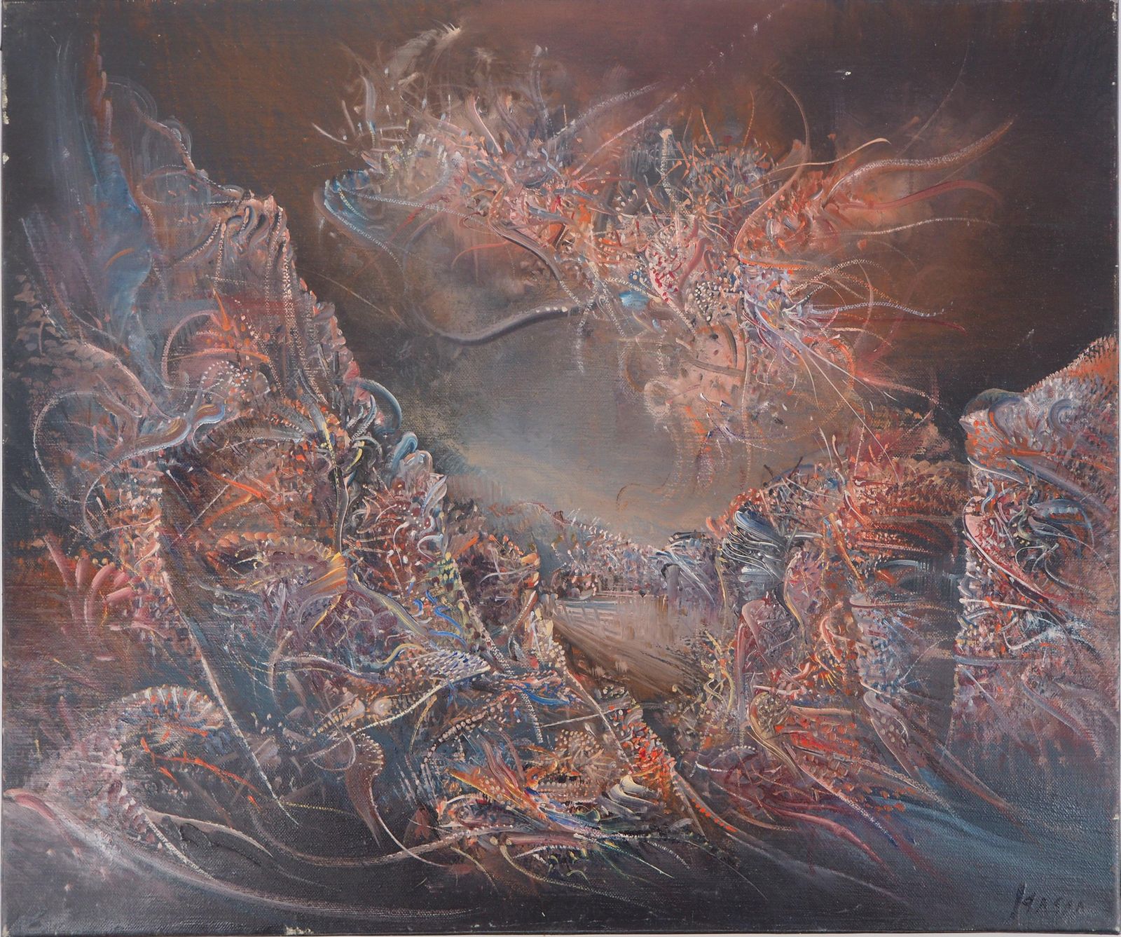 Marc Jansonsurrealist Landscape   Original Oil On Canvas, Handsigned