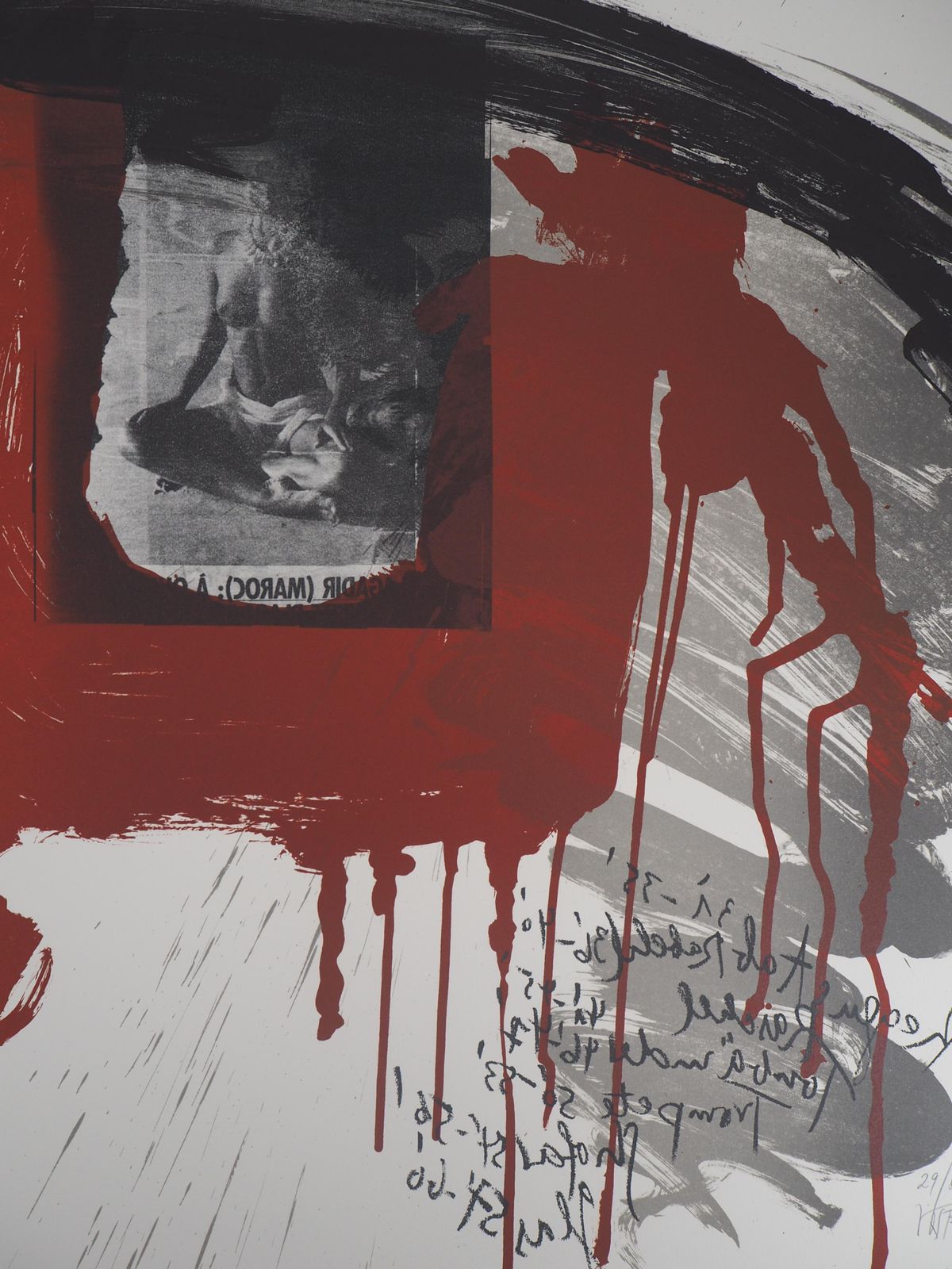 Wolf Vostellthe Scream,  The Ground   Original Handsigned Lithograph   Ltd 85 Cop (Fluxus)1990 photo vinterior