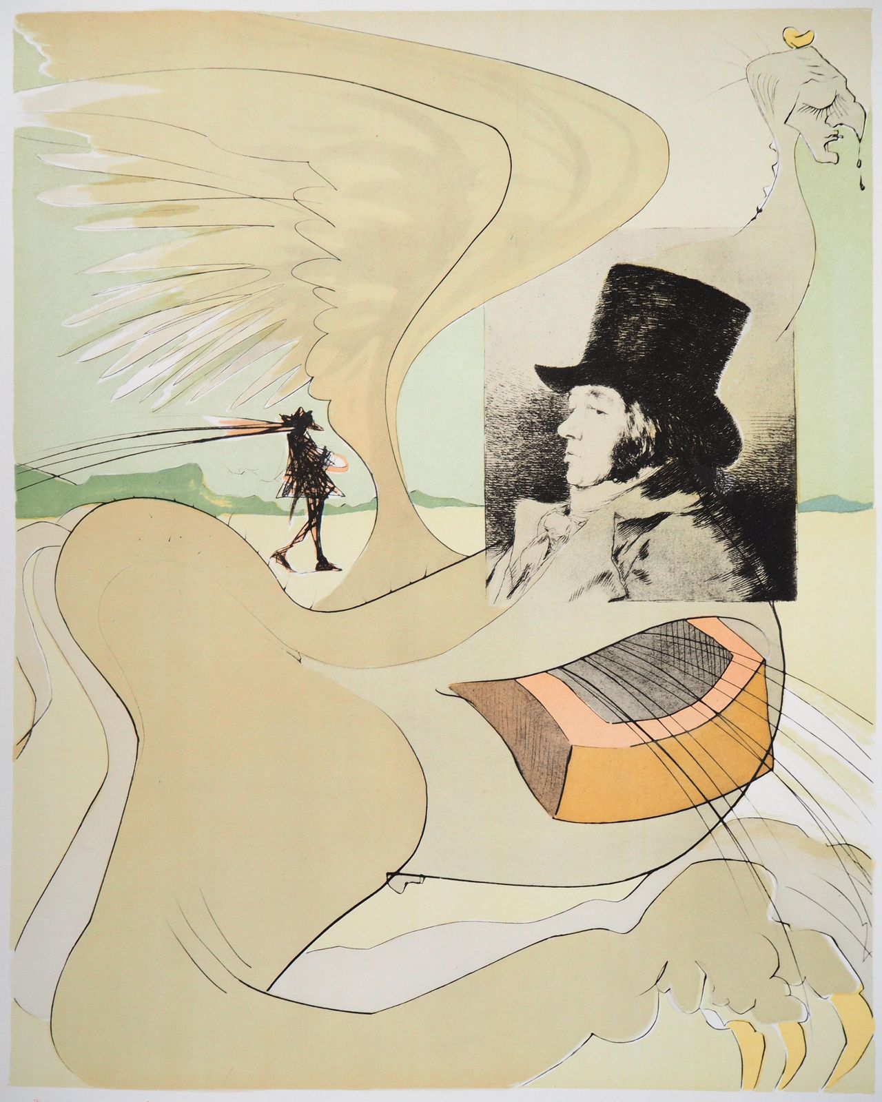 (After) Salvador Daliles Caprices De Goya   Lithograph Poster (Field #77 3)1977 photo furniture