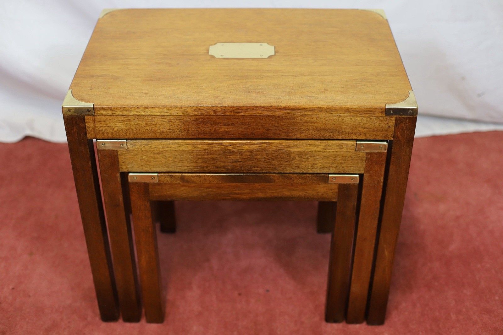 Lovely Campaign Style Nest Of Three Tables