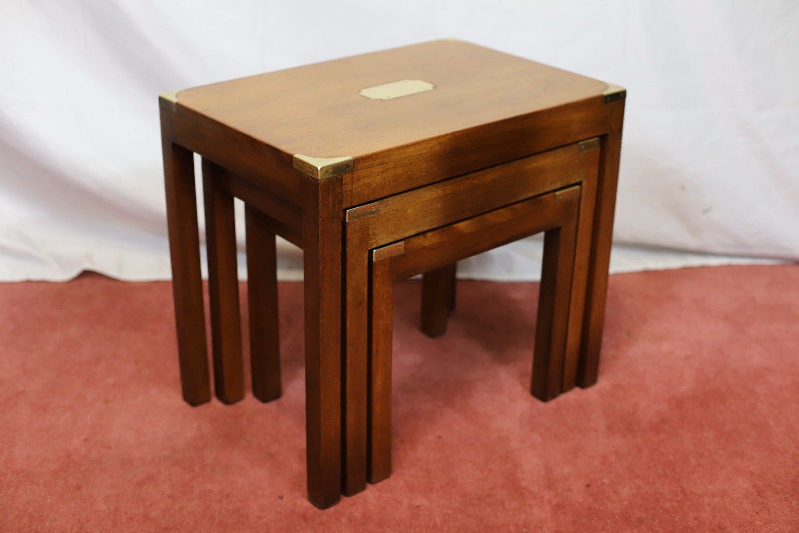 Lovely Campaign Style Nest Of Three Tables photo furniture