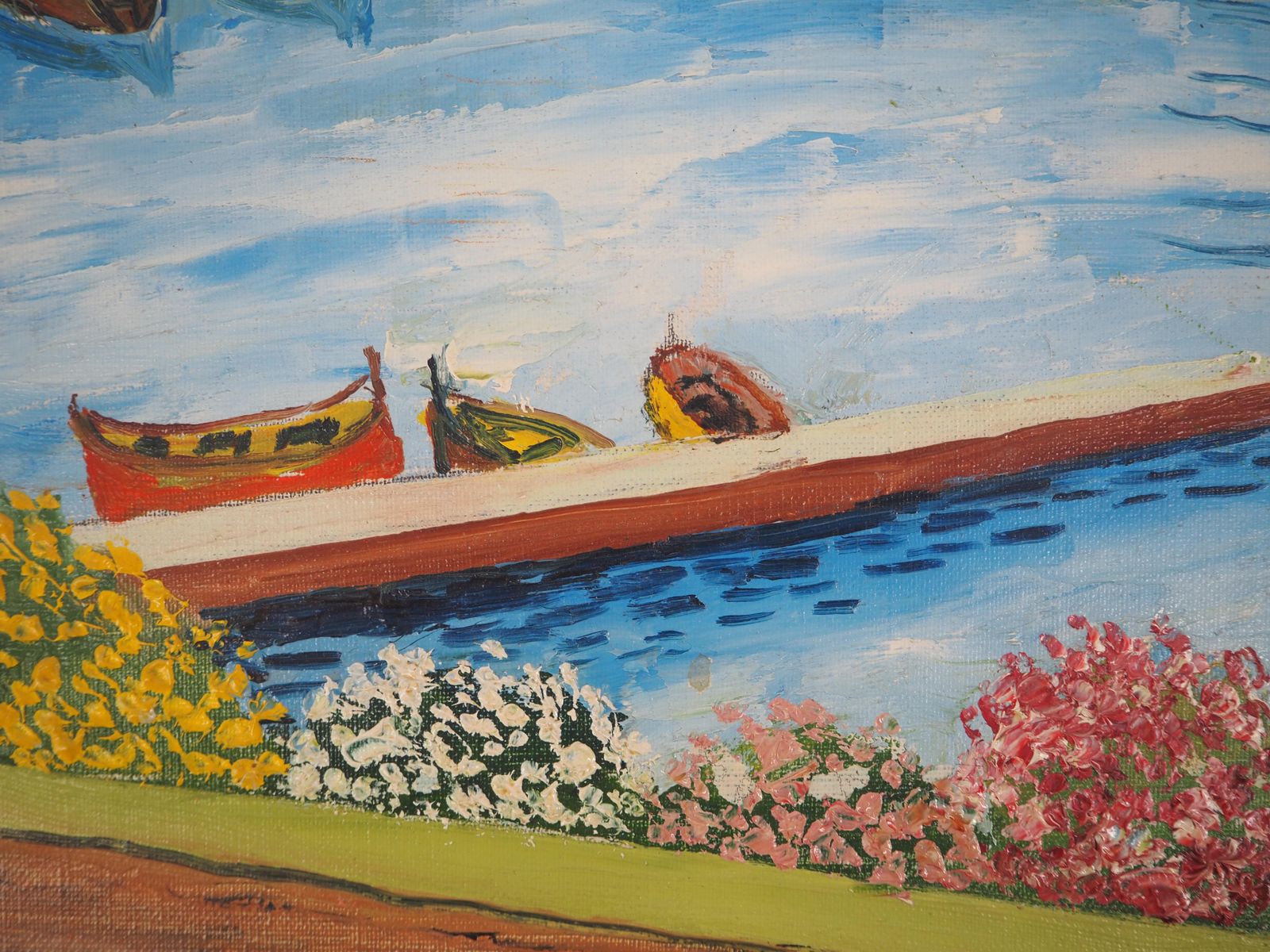 élisée Macletfrench Riviera : The Small Harbor Of Beaulieu   Oil On Canvas   Signed photo Art