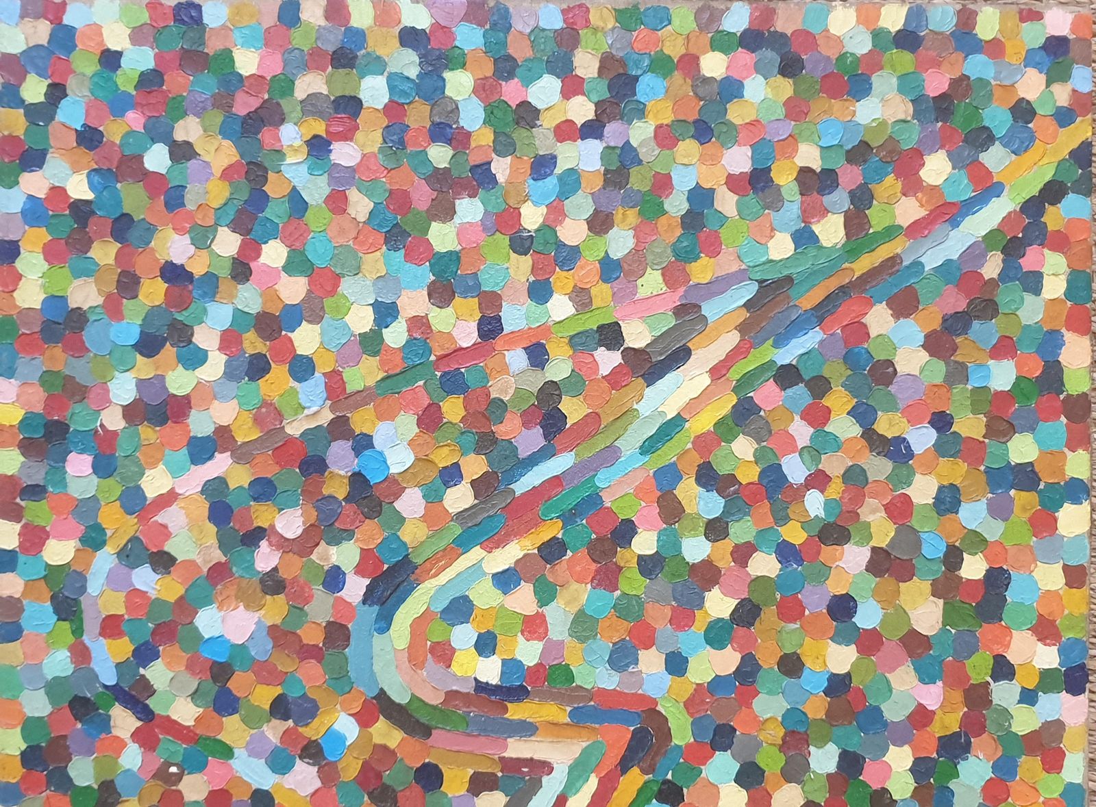 Unknown'spirit Of Ecstasy', French Mid Century Pointillist Oil On Canvas. photo buy