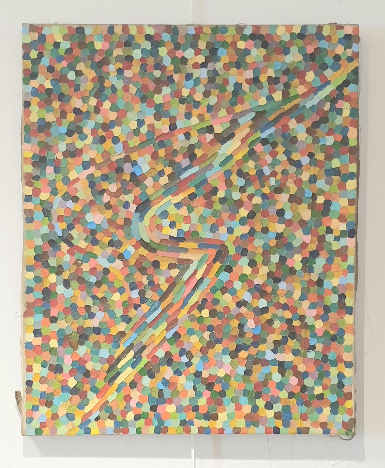 Unknown'spirit Of Ecstasy', French Mid Century Pointillist Oil On Canvas. photo vintage