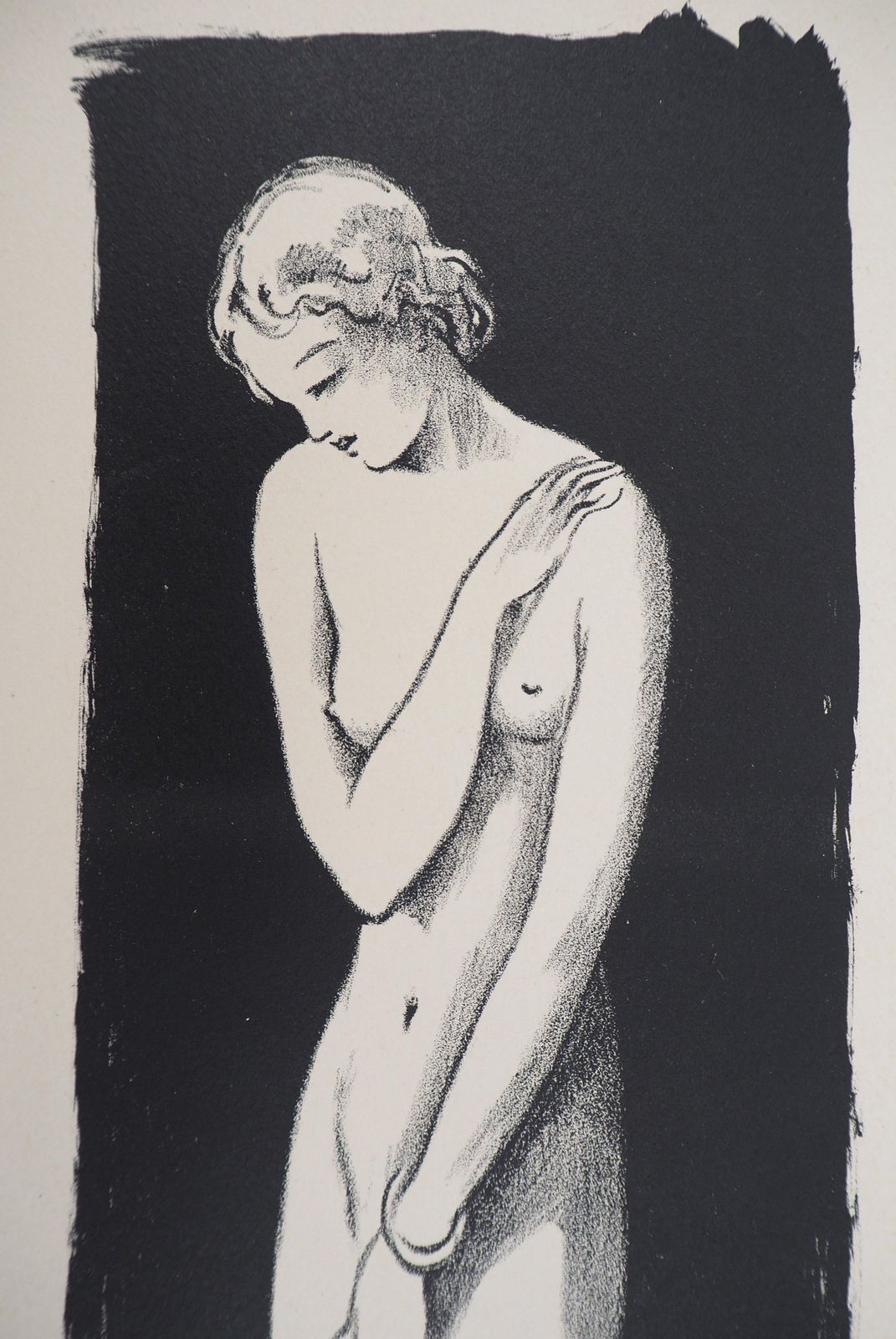 Jacques Namnude And Cat   Original Lithograph   C. 1937c. 1937 photo furniture