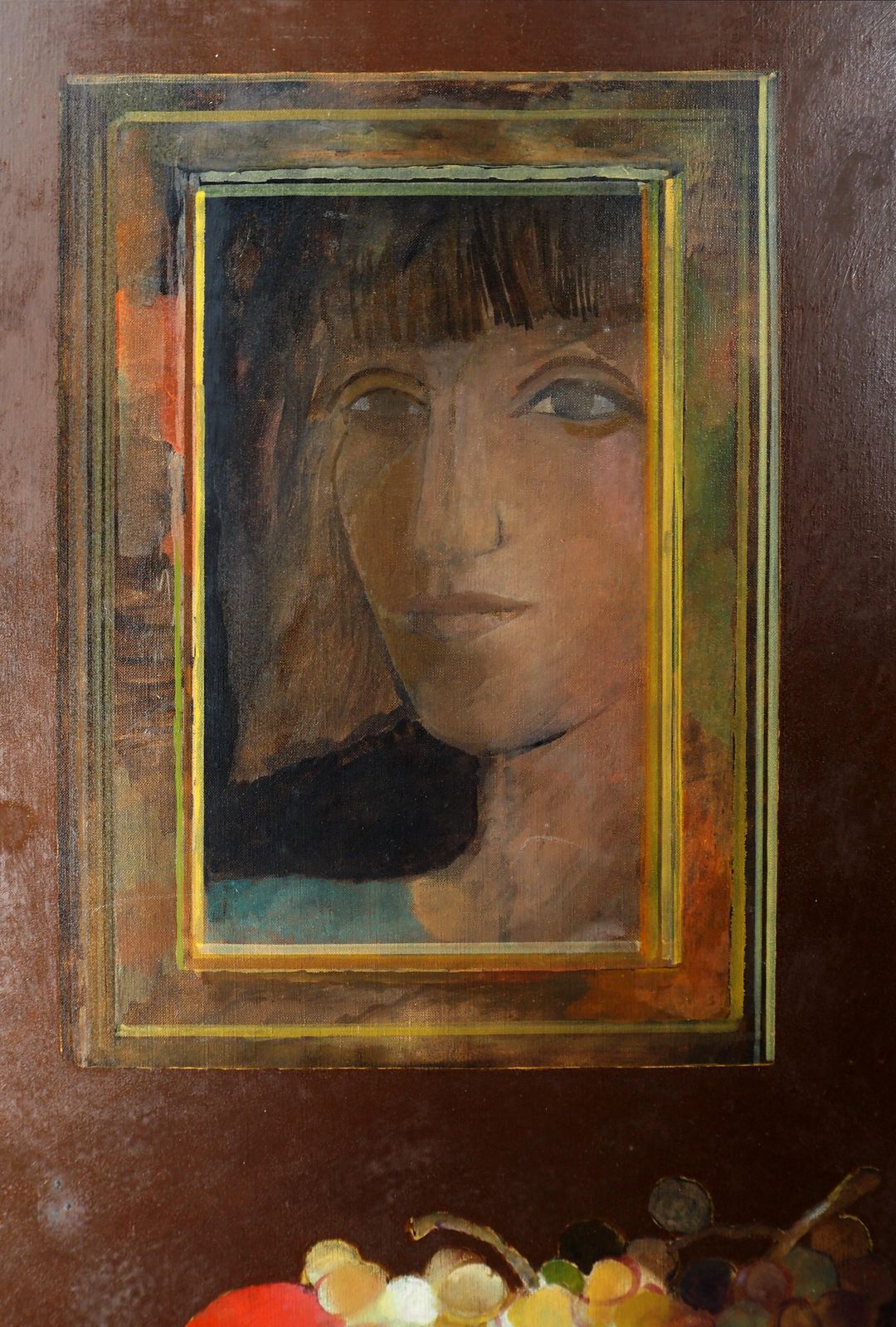 Pierre Garcia Fonsportrait : Fruit And Mirror   Original Oil On Canvas, Signed 1989 photo for sale