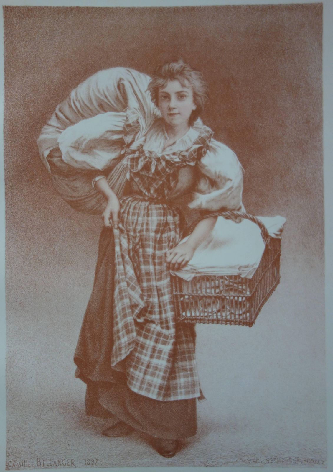 Camille F̩lix Bellangerthe Laundress   Original Lithograph   18971897 photo 255.0