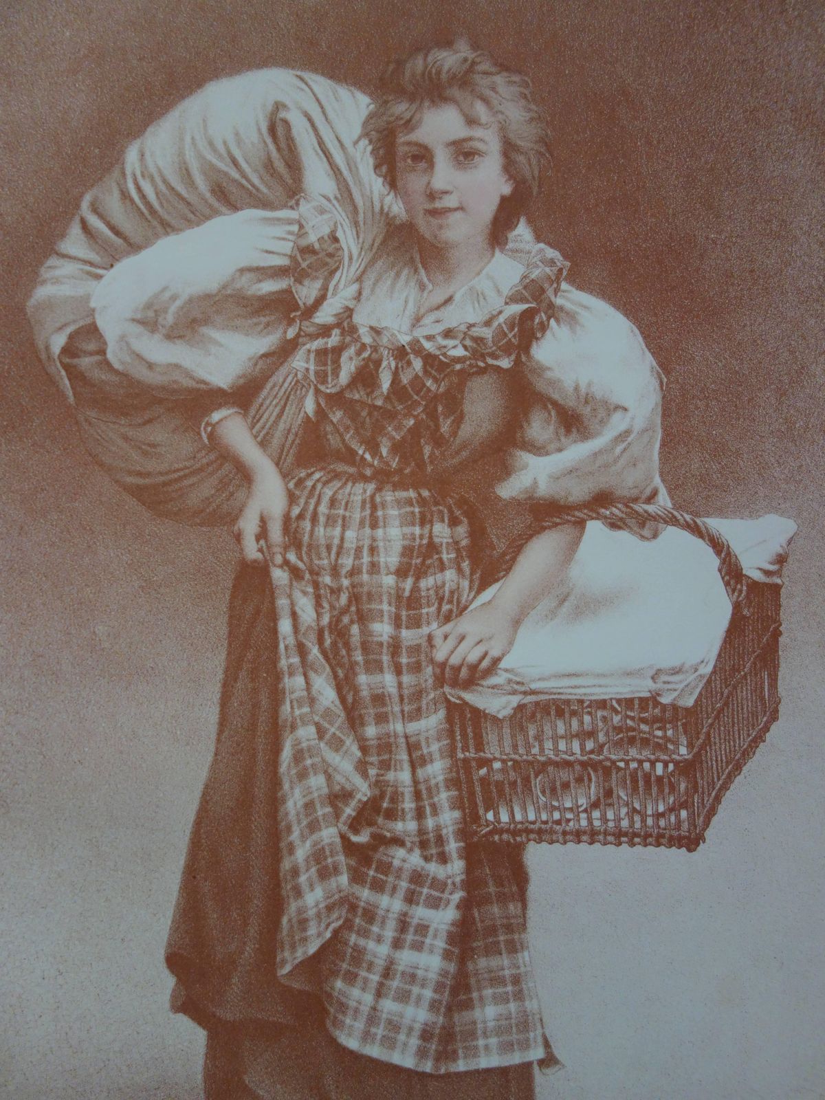 Camille F̩lix Bellangerthe Laundress   Original Lithograph   18971897 photo vintage