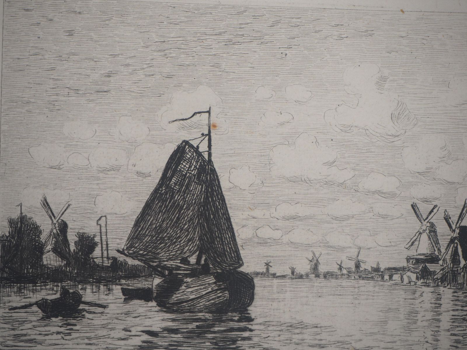 Windmills In Holland   Original Etching   Ed. Durand Ruel, 18731873 photo 850.0