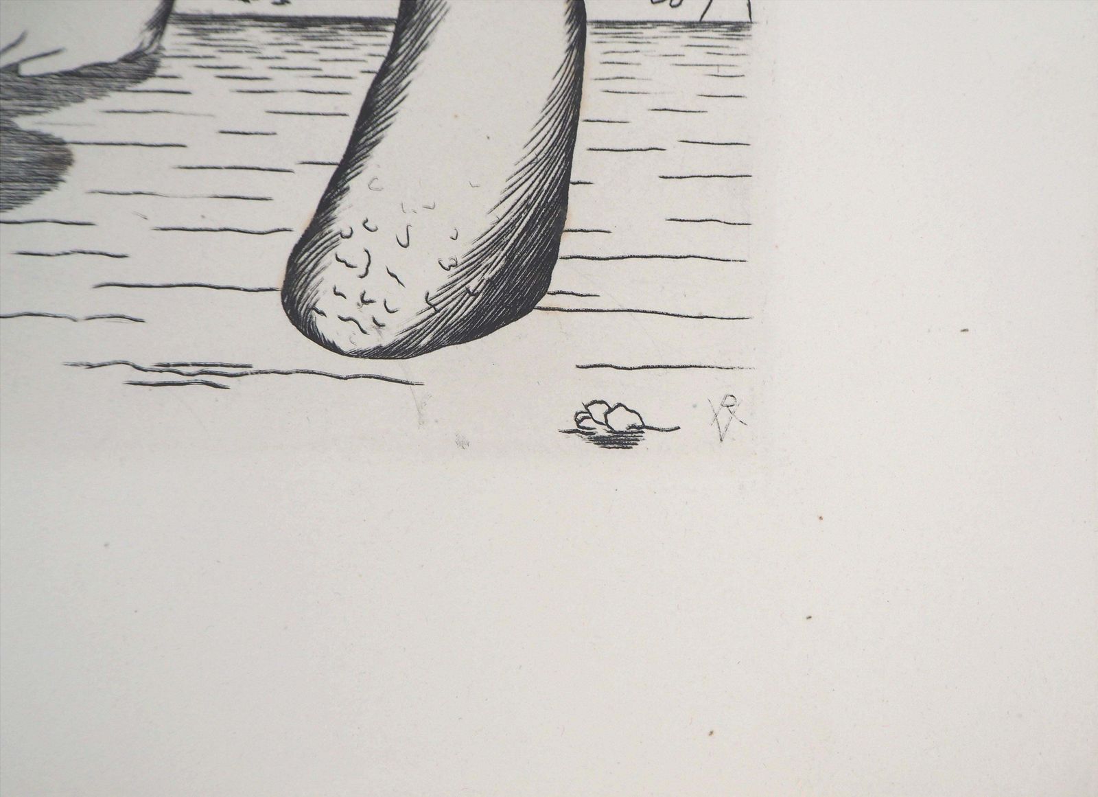 Roger Vieillardsurrealist Horse   Original Etching, 19461946 photo furniture