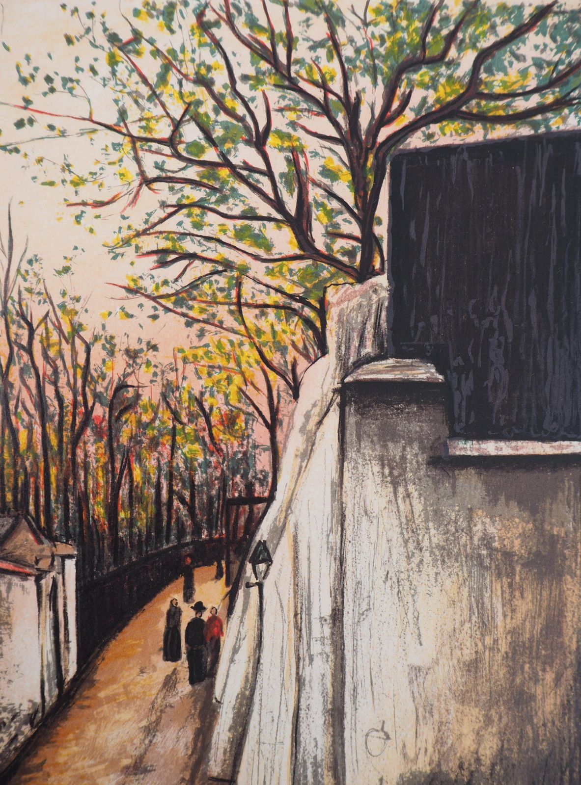 Maurice Utrilloparis : Street In Montmartre   Lithograph photo Art