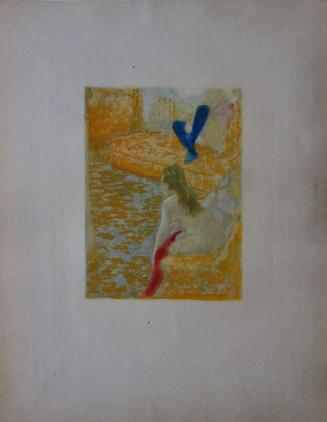 (After) Edgar Degaswhorehouse Scene : The Yellow Saloon   Original Etching1935 photo furniture