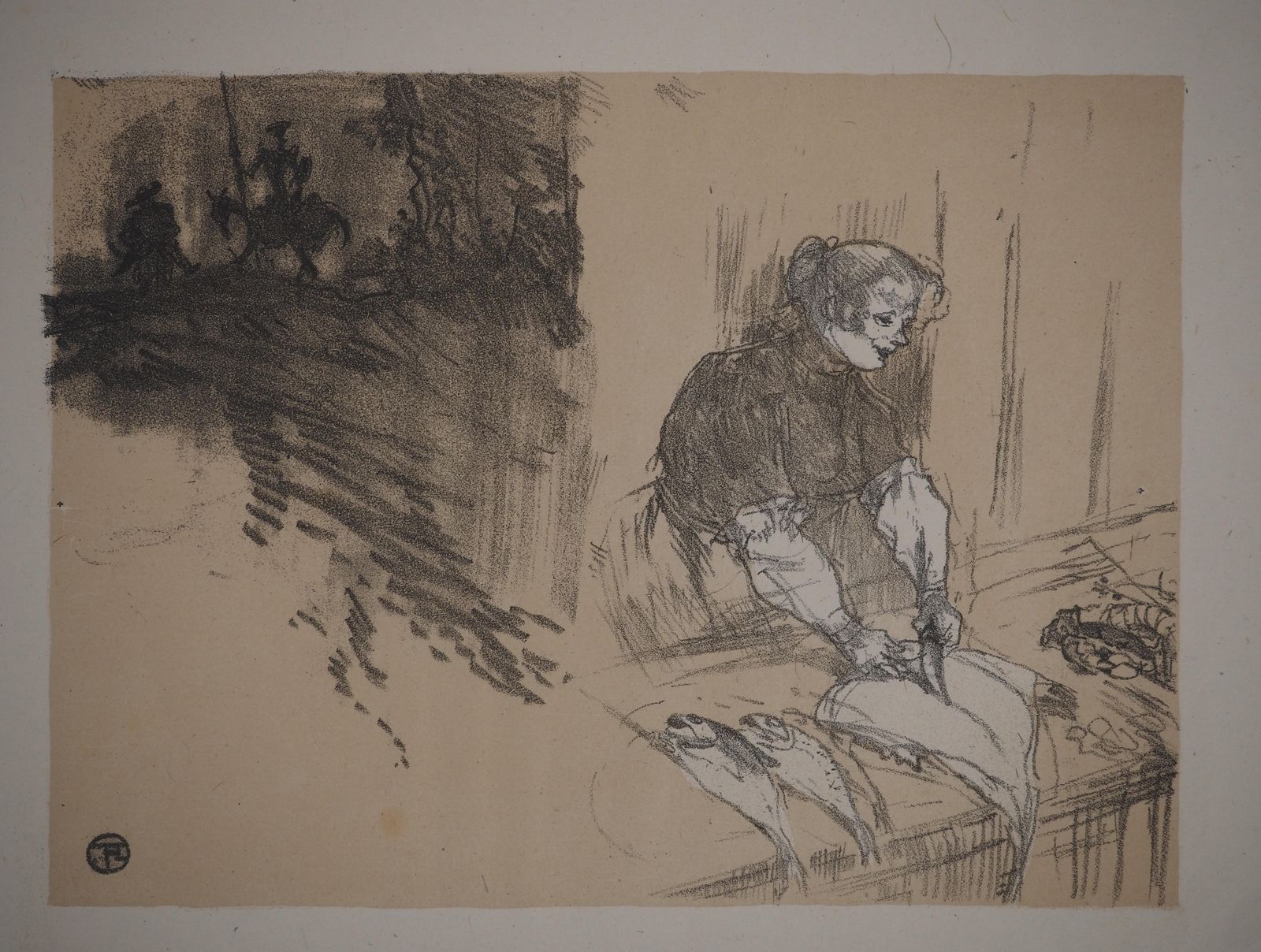 Henri De Toulouse Lautrecshort Joys (Fish Seller And Don Quixote)   Original Lithograph (Witrock #232)1925 photo vinterior