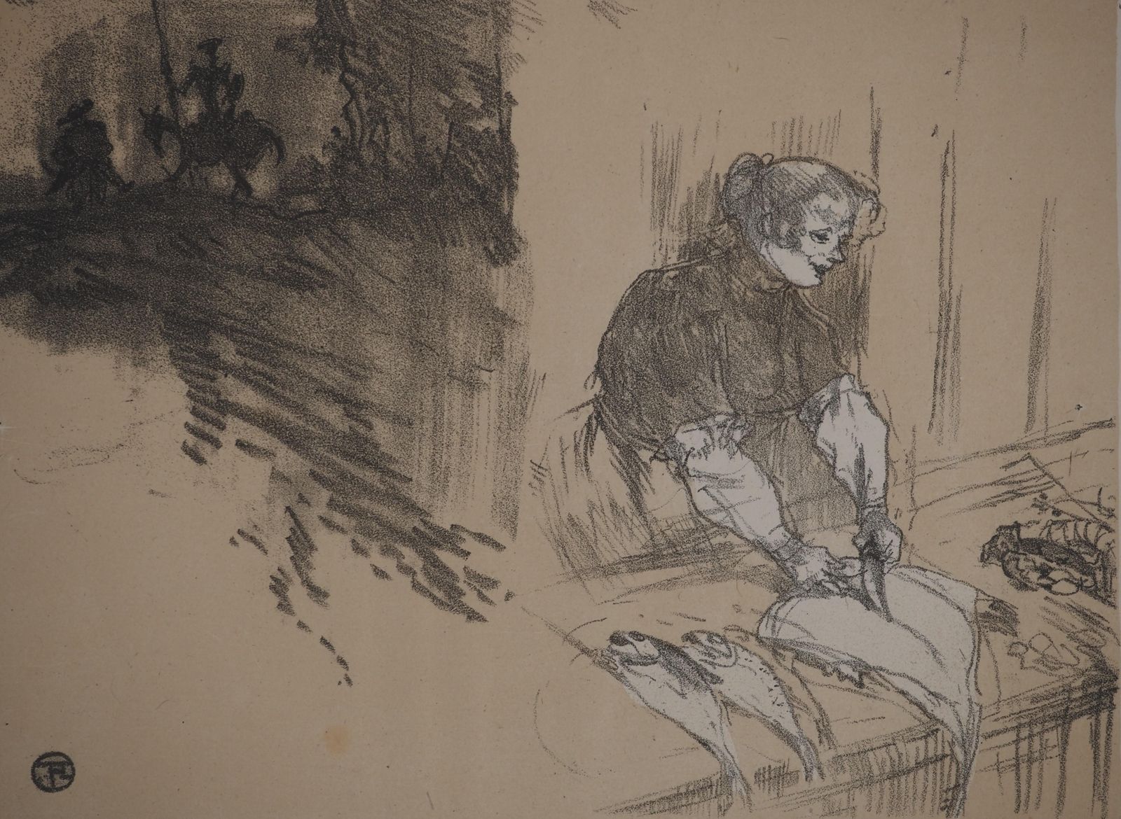 Henri De Toulouse Lautrecshort Joys (Fish Seller And Don Quixote)   Original Lithograph (Witrock #232)1925 photo buy