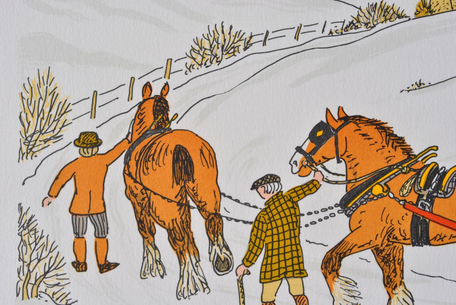 Vincent Haddelseyhorse :  Hitching In Winter   Original Lithograph, Handsigned & Ltd /1001974 photo vinterior