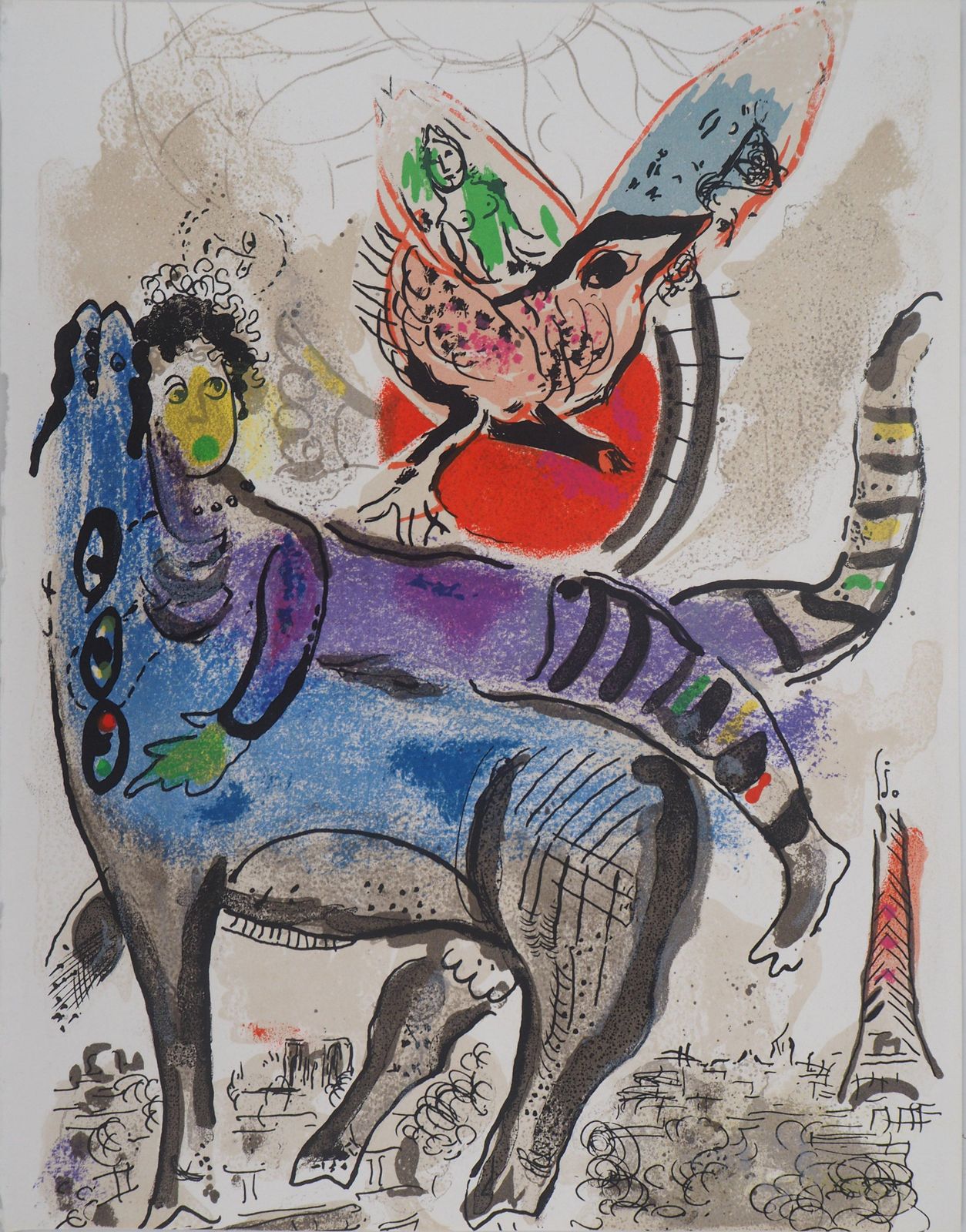 Marc Chagallthe Blue Cow   Original Lithograph   Mourlot #4881967