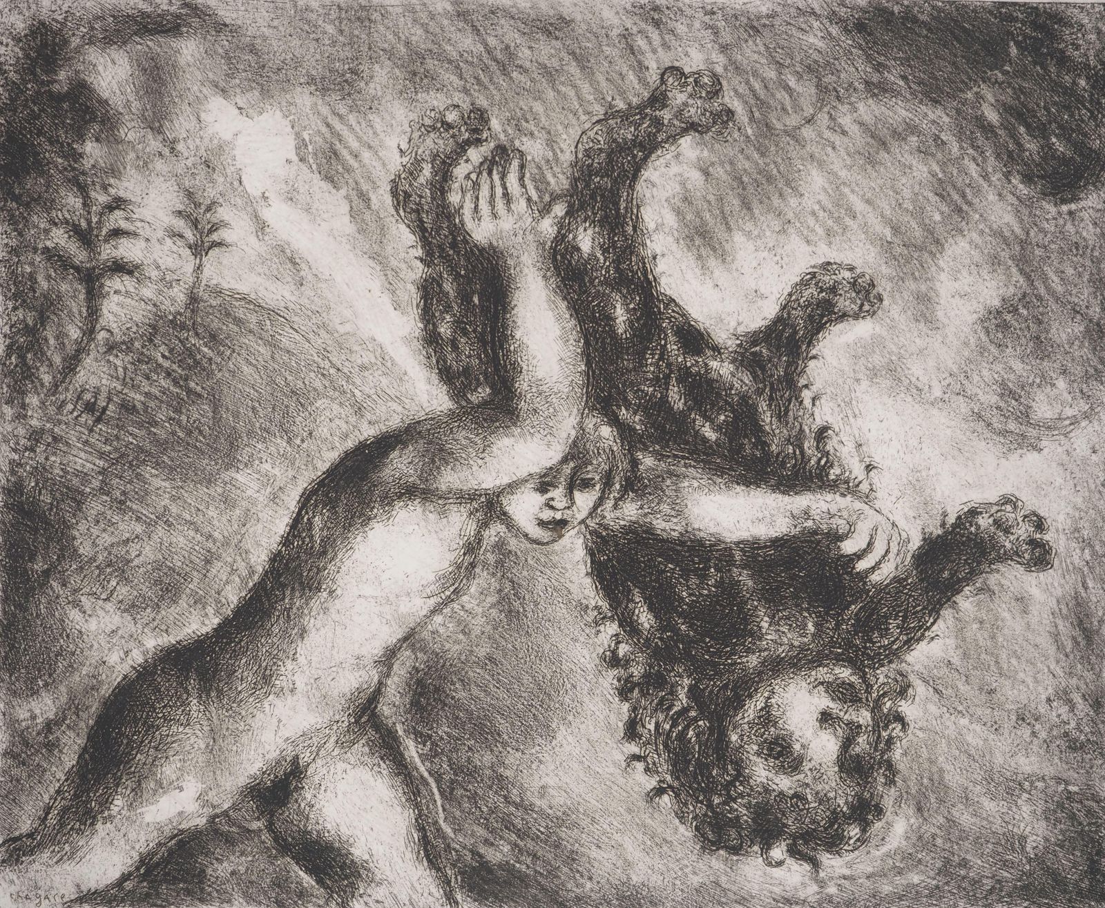 Marc Chagallbible : Samson And The Lion, 1939   Original Etching1939 photo for sale