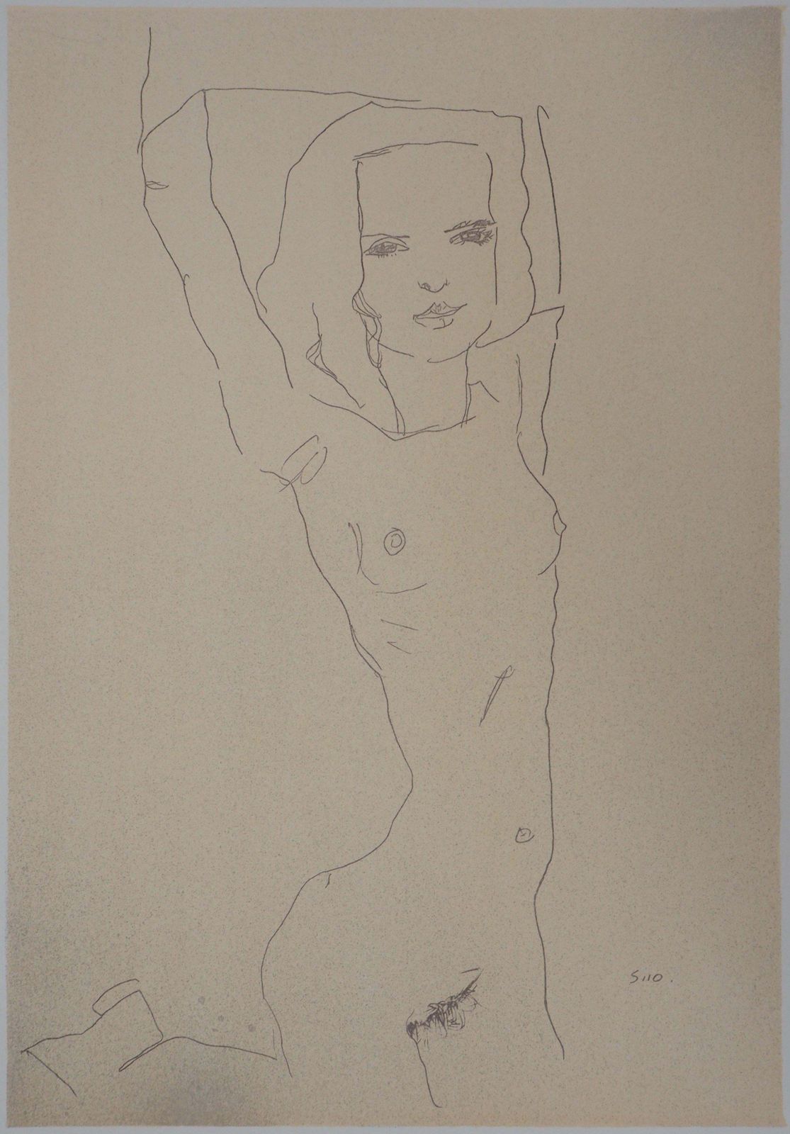 (After) Egon Schielestretching Woman   Lithograph (Kallir #D579)