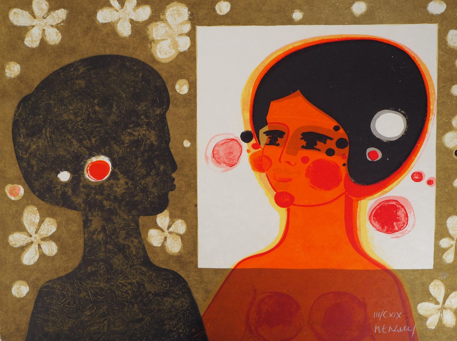 Frederic Menguywoman Looking Herself In A Mirror   Original Liithograph, Hand Signed1975