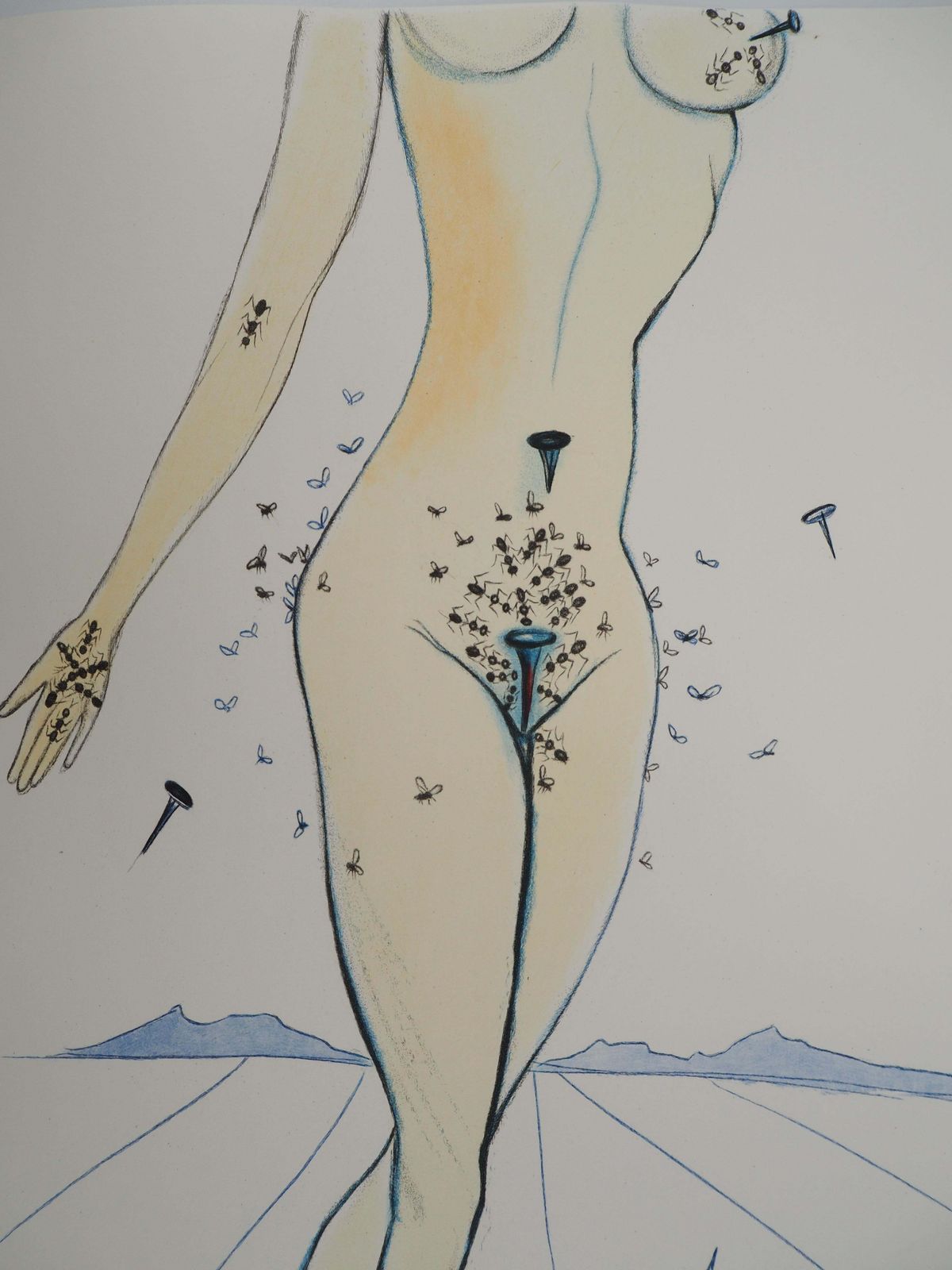Salvador Dalí­Casanova : Spiky Woman   Original Etching (Field #67 4 B)1967 photo furniture