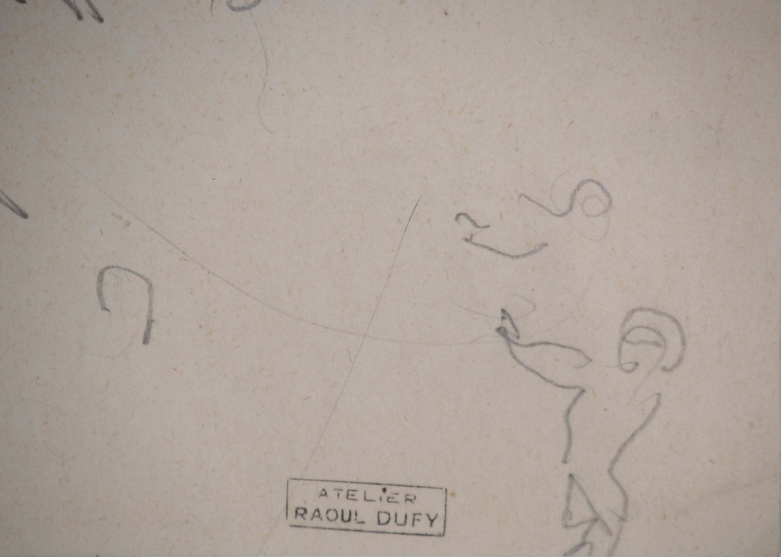 photo furniture Raoul Dufynormandy : Animated Beach And Sailboats   Original Pencil Drawing