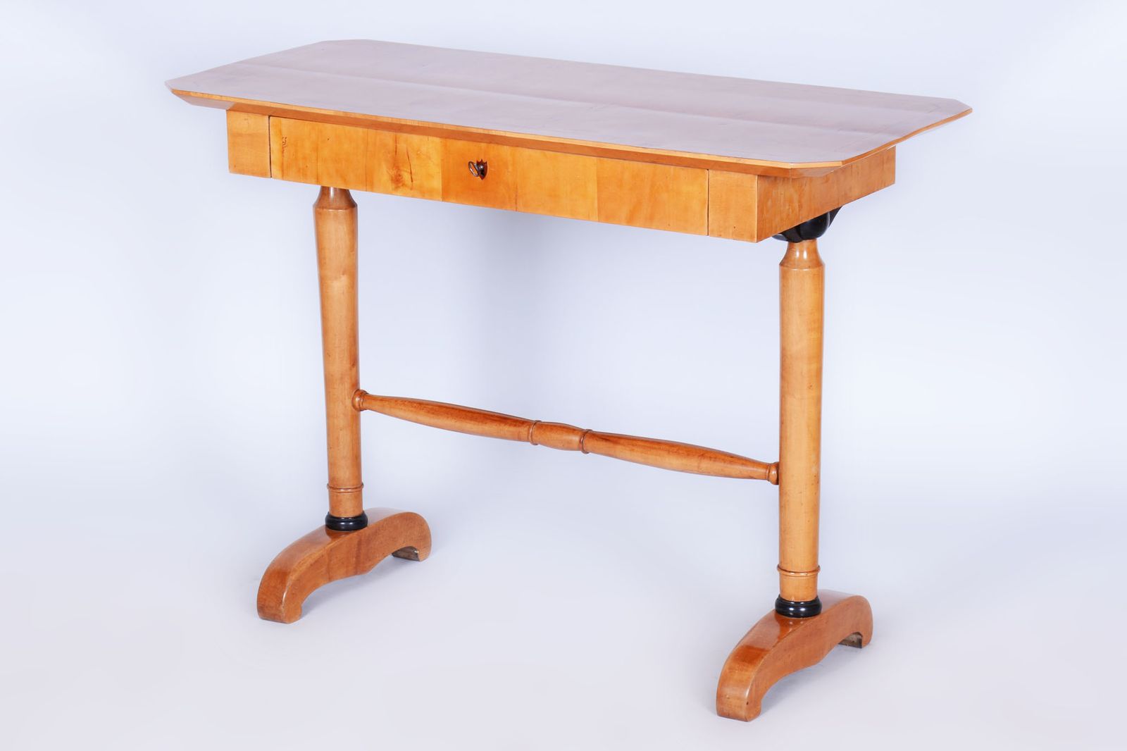 Restored Biedermeier Writing Desk, Spruce, Maple Veneer, Austria, 1830s