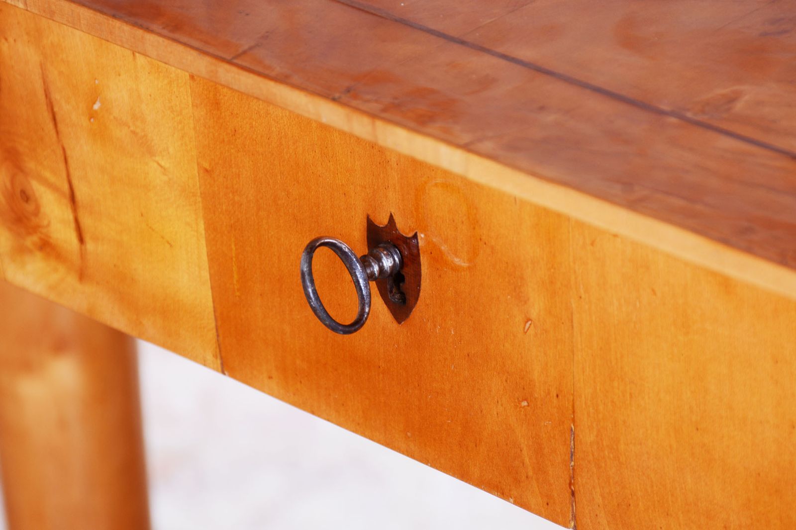 Restored Biedermeier Writing Desk, Spruce, Maple Veneer, Austria, 1830s photo vinterior
