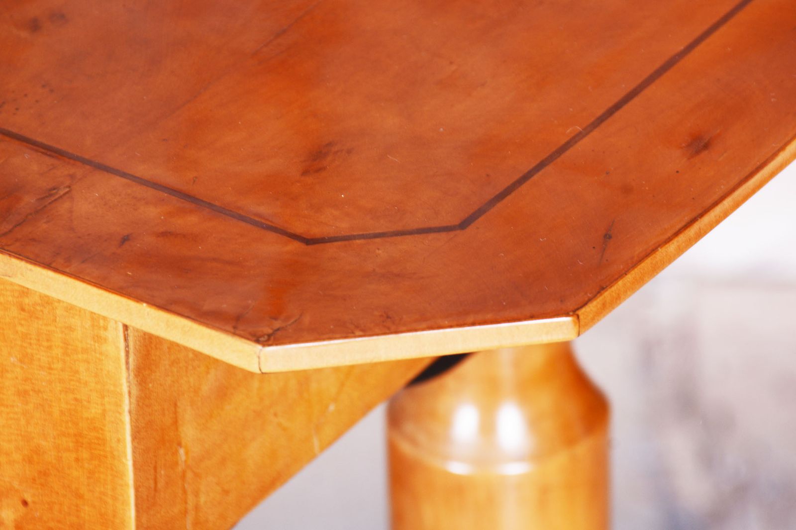 Furniture Restored Biedermeier Writing Desk, Spruce, Maple Veneer, Austria, 1830s photo