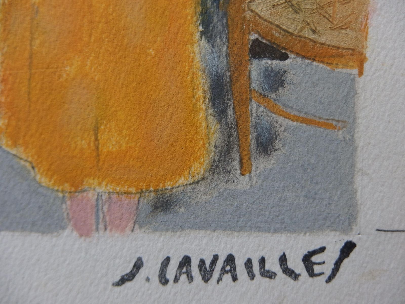 Jules Cavailleswoman Looking At The Window   Original Painting, Handsigned photo for sale