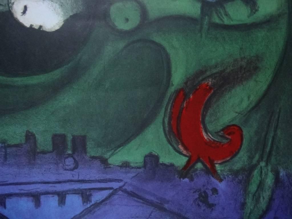 (After) Marc Chagallcouple Over The Town   Lithograpic Poster   Mourlot1972 photo Art