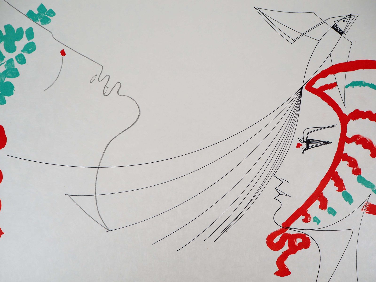 Jean Cocteaujean Cocteau And Raymond Moretti : The Lovers   Original Hansigned Lithograph1973 photo 425.0