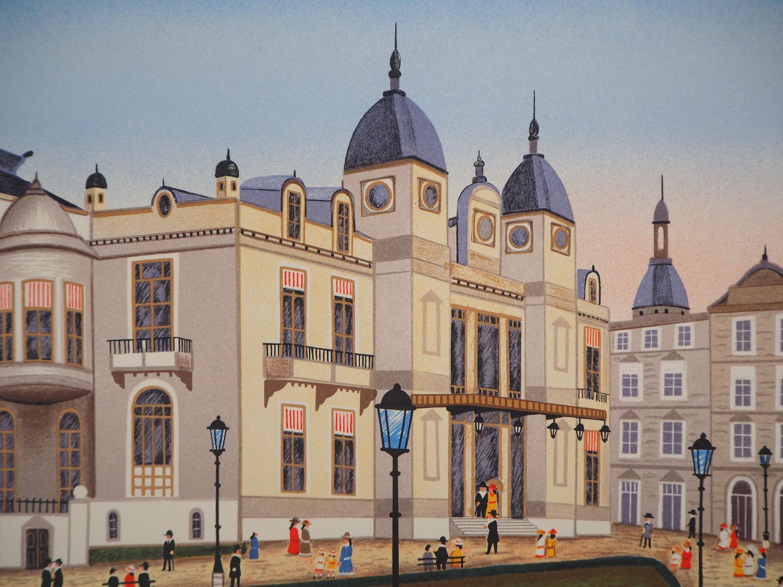 Fanch (Francois Ledan)monaco : Casino Of Monte Carlo   Original Lithograph photo Art