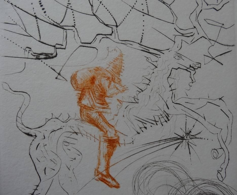 Salvador Dalí­Santa Claus Greeting Card   Original Etching   Signed In Pencil   19681968 photo for sale