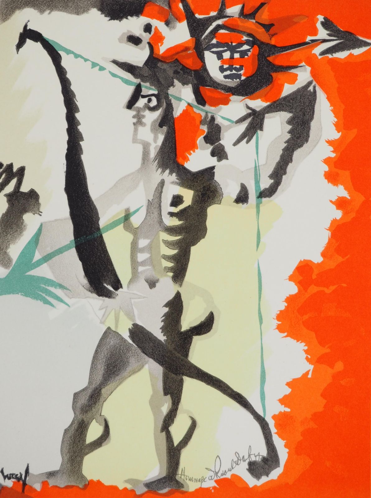 Jean Lurçatsport : The Surrealist Archer   Original Lithograph (Mourlot)1965 photo Art