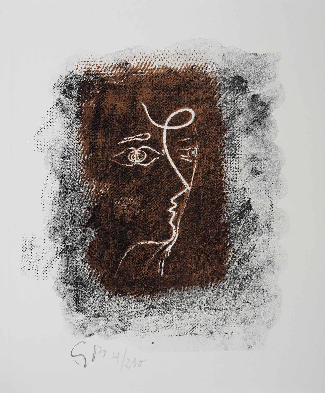 George Braquecubist Profile   Original Lithograph, Signed (Vallier #153)