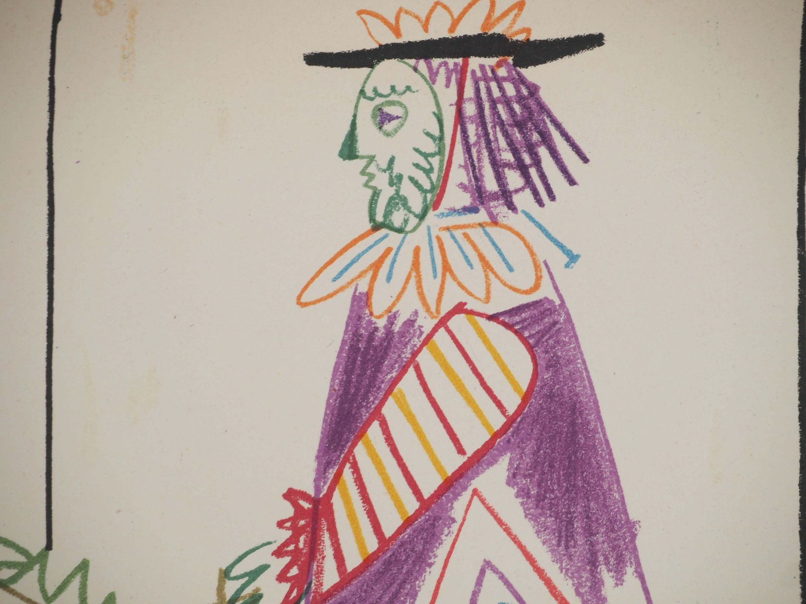 Pablo Picassoknight, Nude Woman And Man Wearing A Mask    Lithograph (Mourlot)1954 photo Art