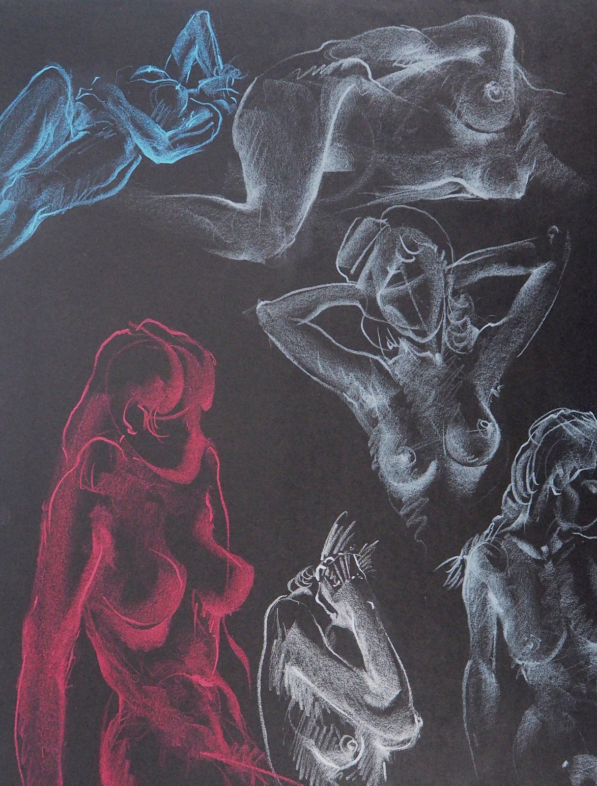 Gaston Coppensthe Awakening, Six Studies Of Nude   Original Signed Charcoals Drawing400 photo Art