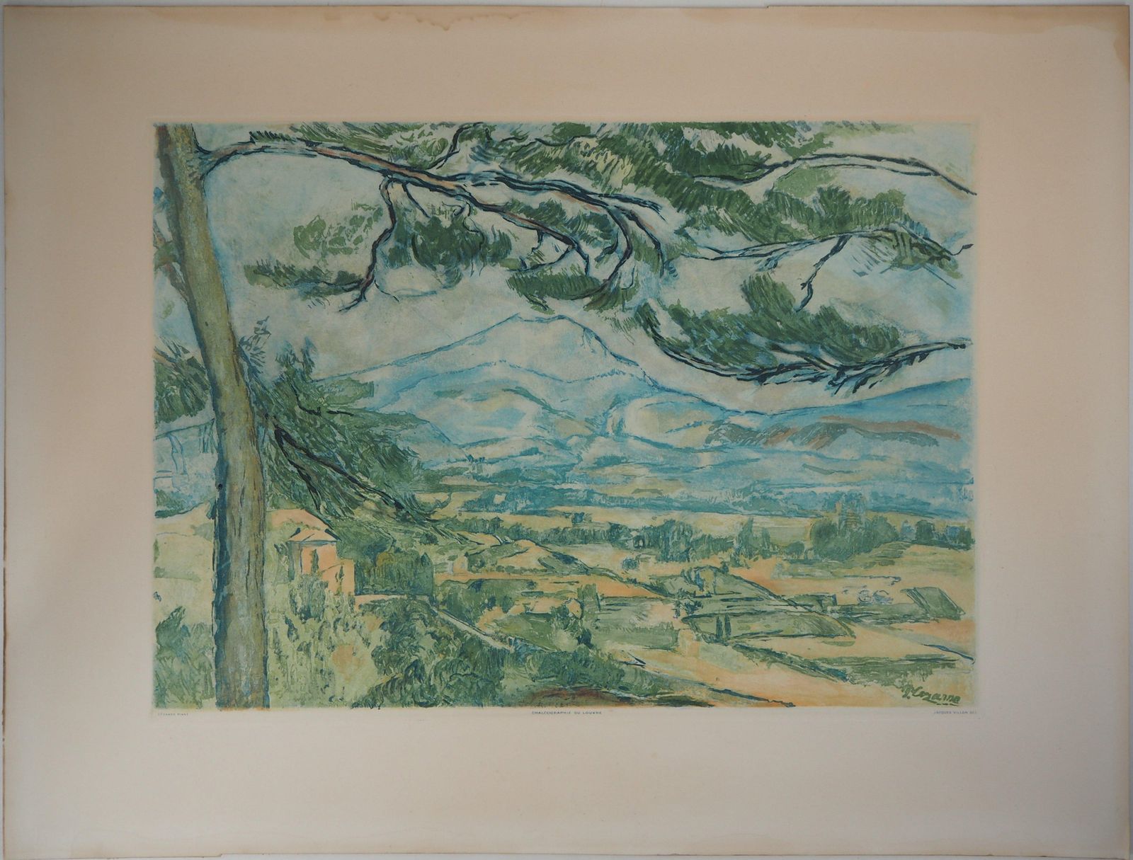 Provence : Sainte Victoire Mountain   Etching And Aquatint Engraved By J. Villon photo for sale