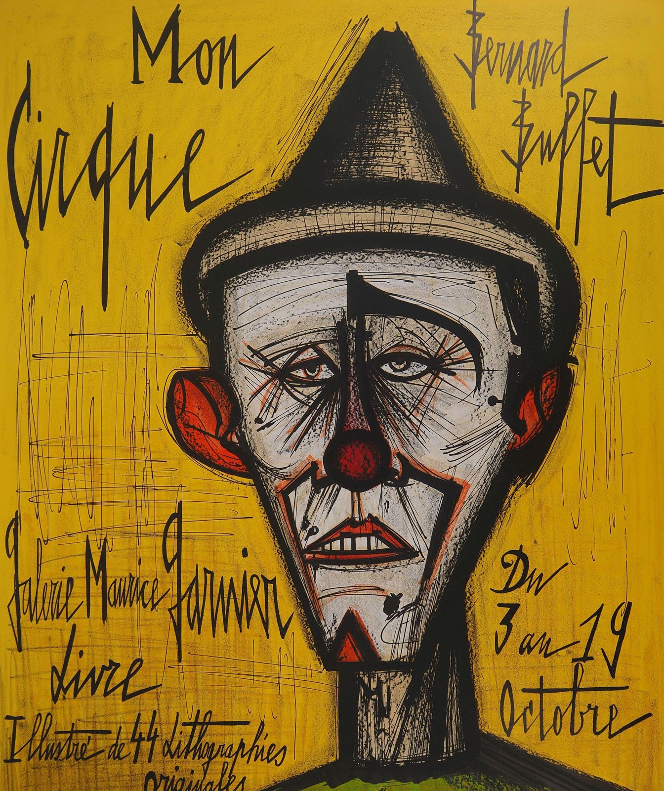 Bernard Buffetcircus : The Clown   Original Lithograph   Mourlot 19681968 photo furniture