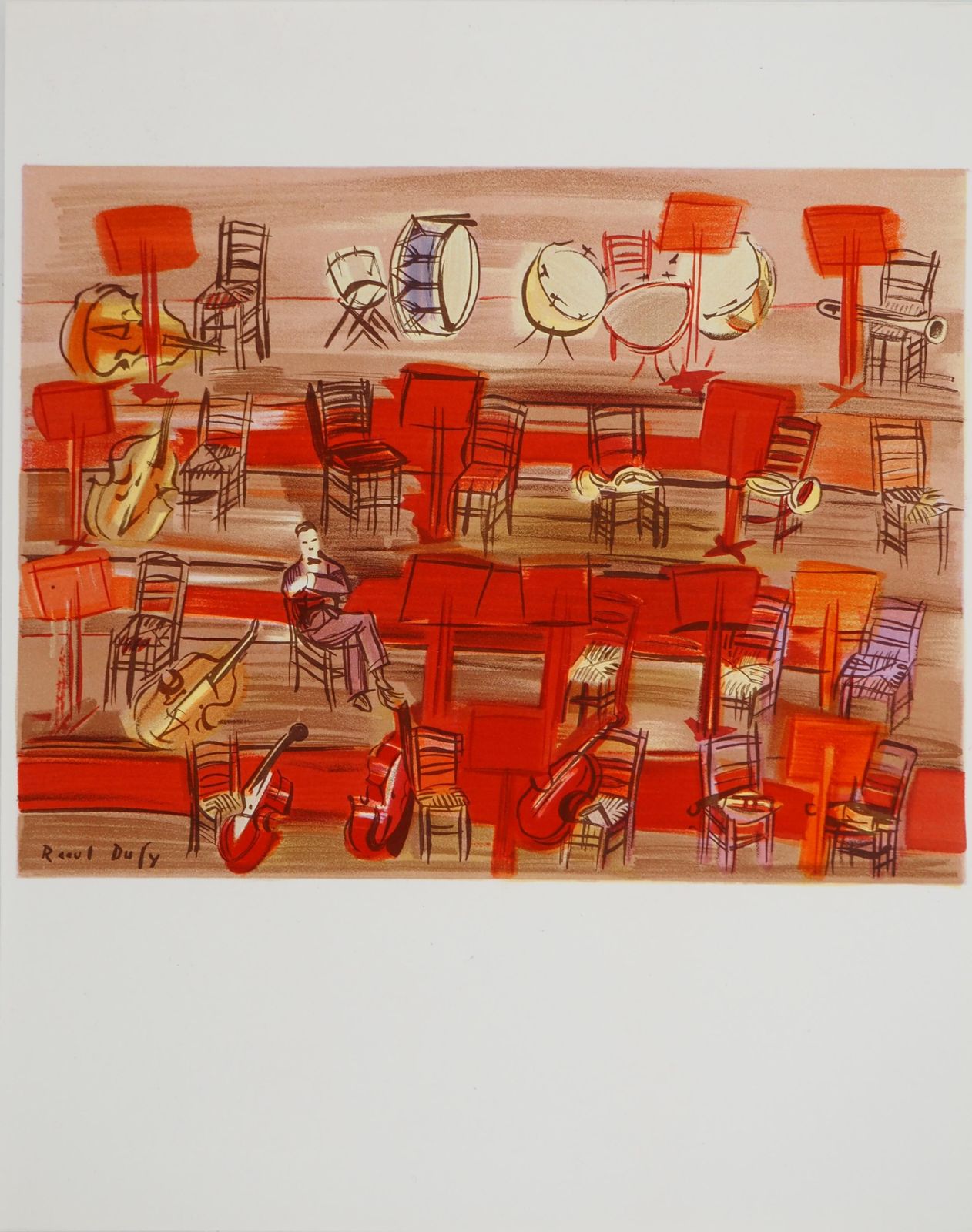 Raoul Dufyorchestra : Intermission   Lithograph (Mourlot)