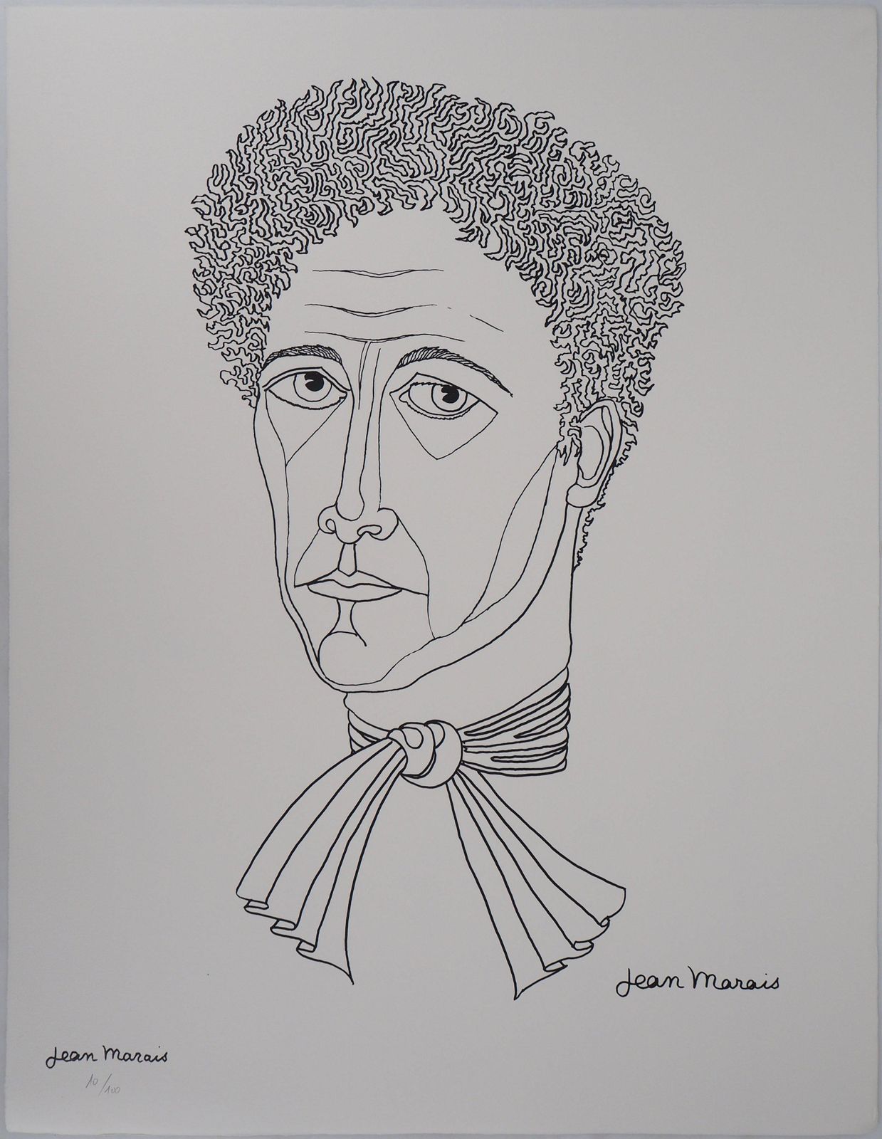 Jean Maraisportrait Of My Friend Jean Cocteau   Lithograph, Numbered /100
