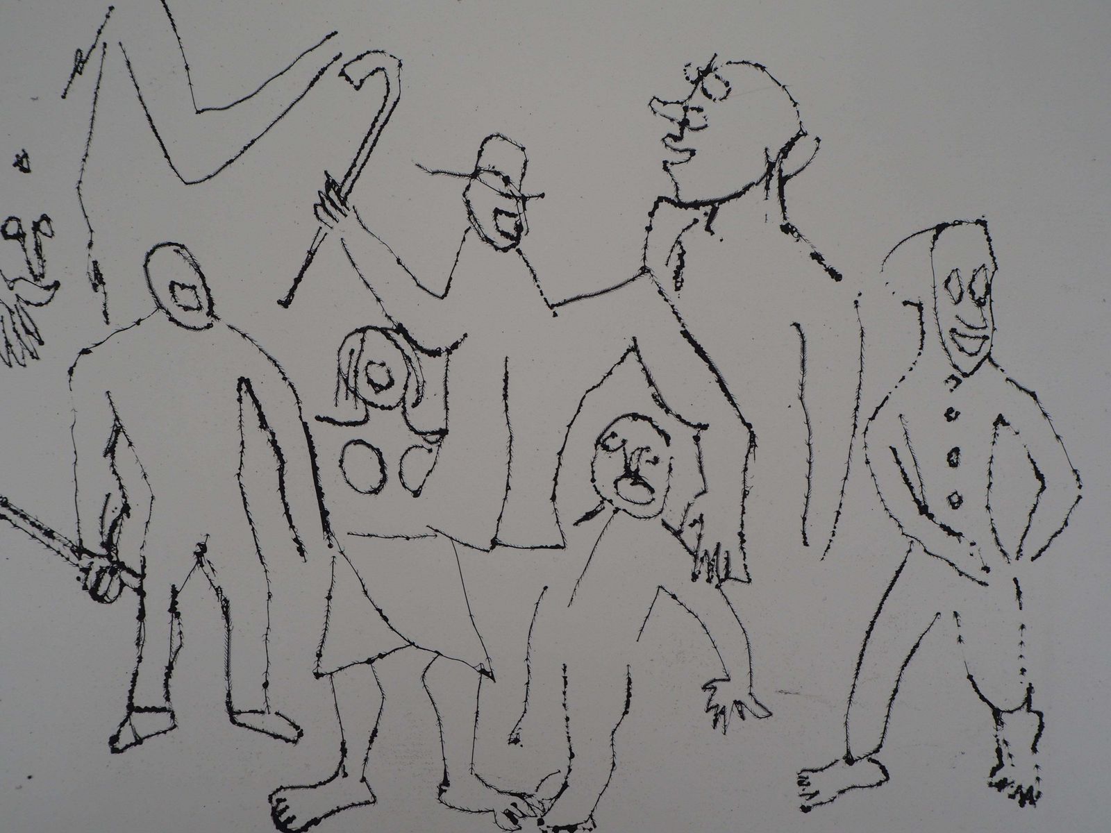 Alexander Caldersanta Claus : Figures With Canes   Original Handsigned Etching1974 photo Art