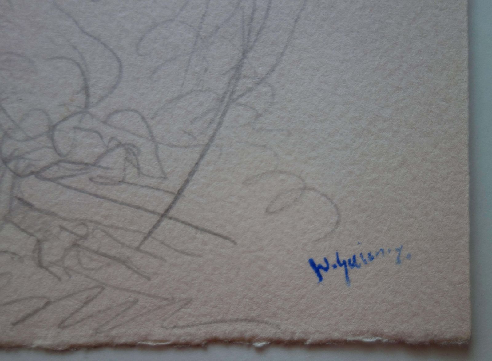 Demetrios Galanischild Picking Fruit   Original Pencil Drawing   Signed photo furniture