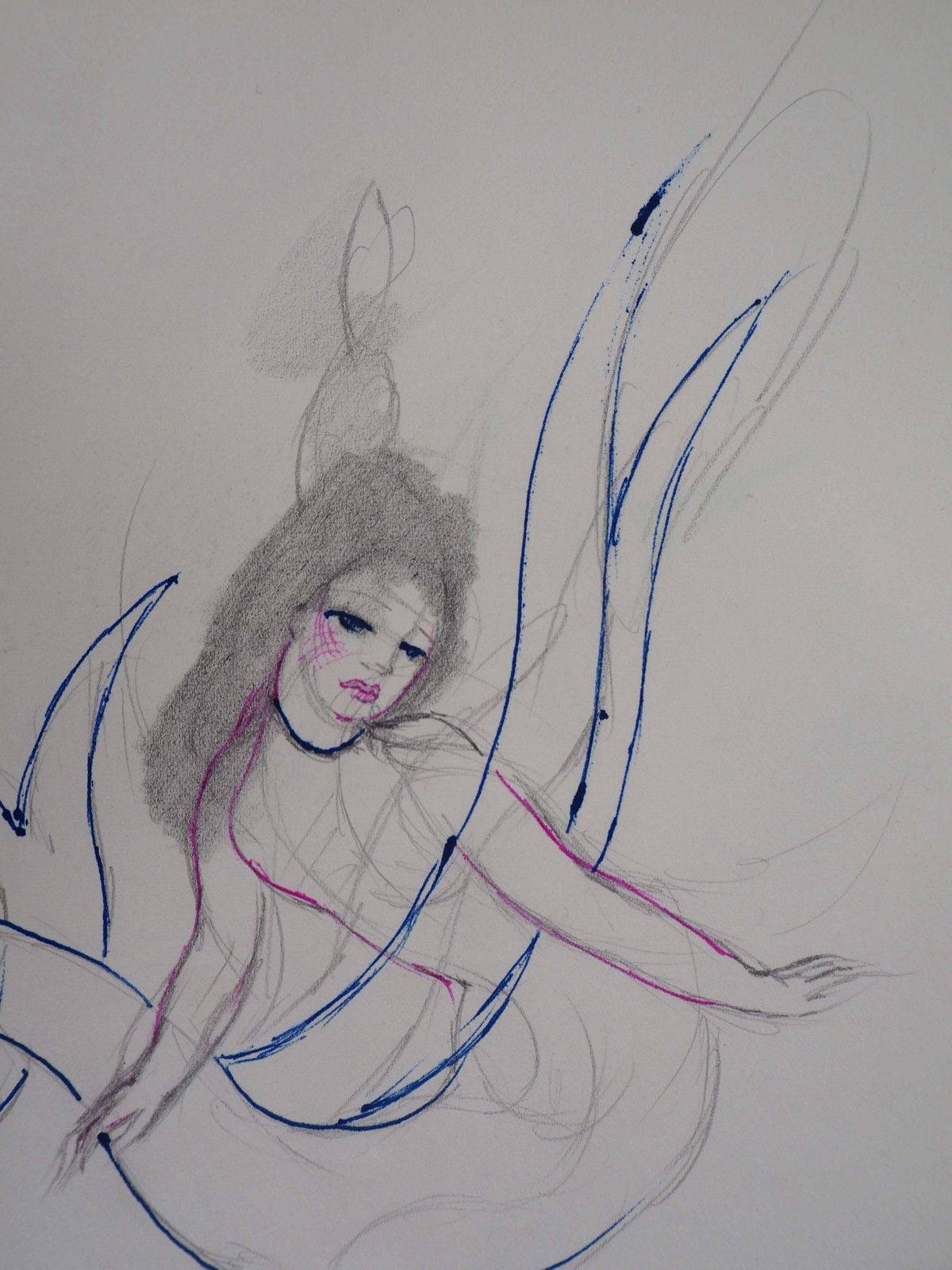 Marie Laurencinmermaid   Original Ink And Pencil Drawing, 19531953 photo Art
