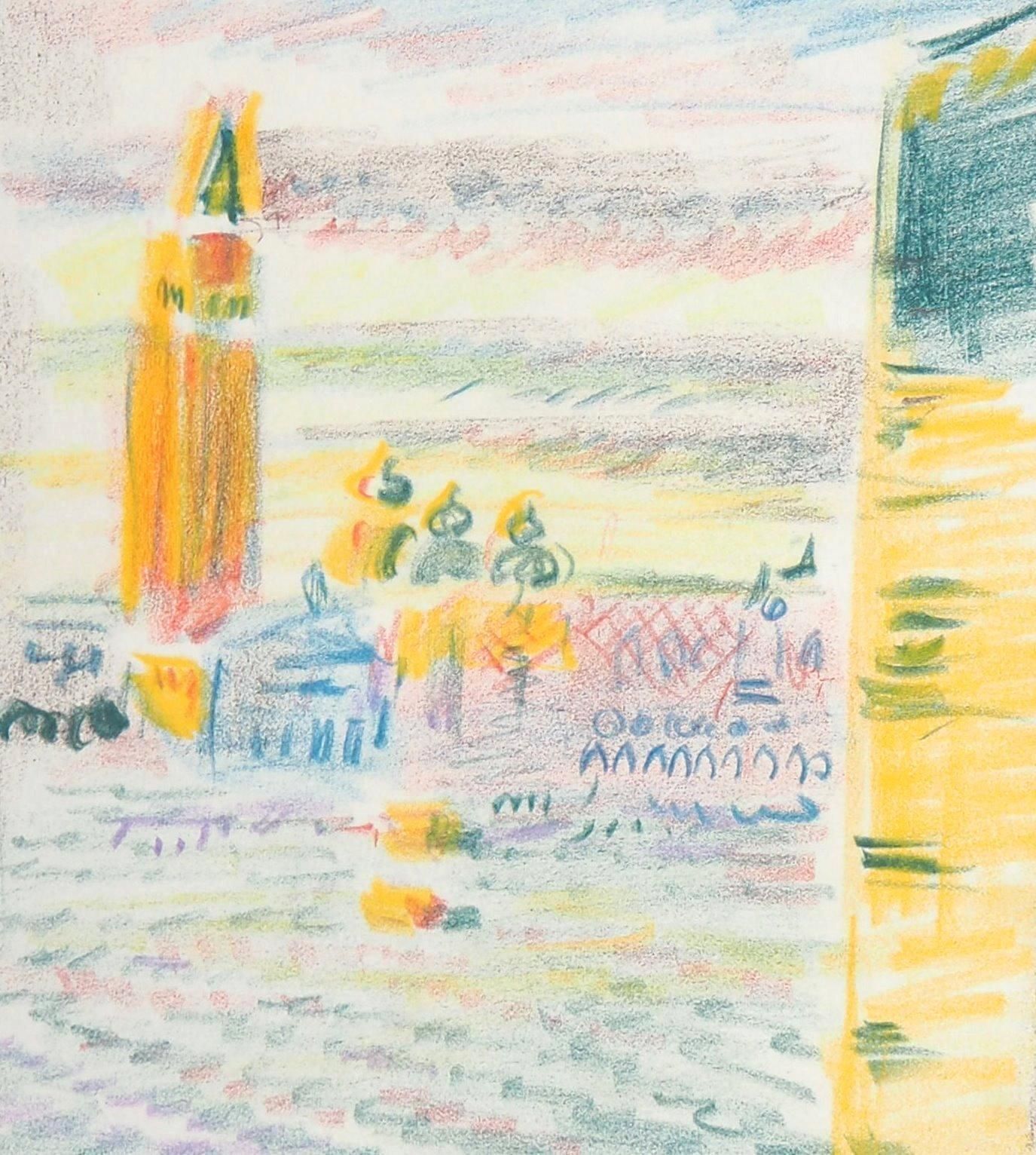 André Massonvenice In Sunset   Original Handsigned Pastel Drawing photo 4249.0