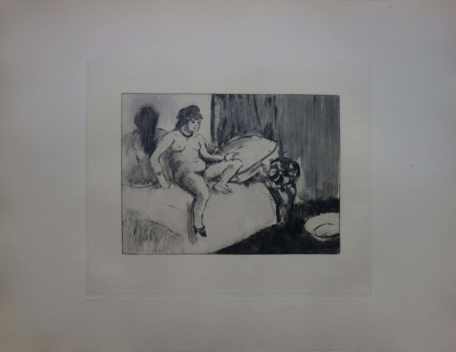 (After) Edgar Degaswhorehouse Scene : In The Room With A Miror   Etching1935 photo furniture