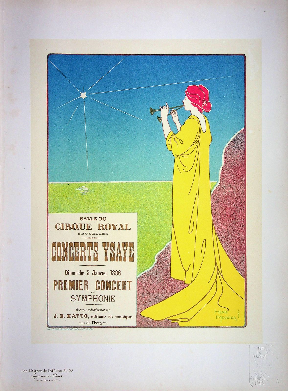 Georges Meuniergoddess Of Music   Lithograph (Les Maîtres De L'affiche), 18951895 photo for sale