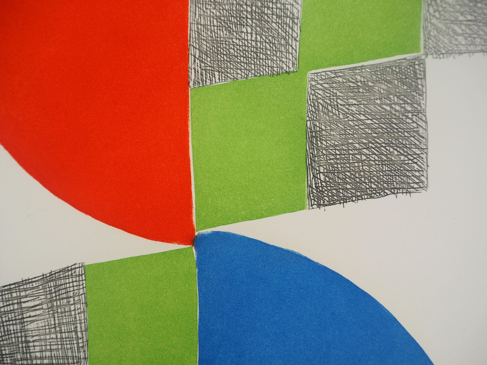 Sonia Delaunaycomposition 1970   Original Etching   Signed In Pencil & Numbered / 1501970 photo vinterior