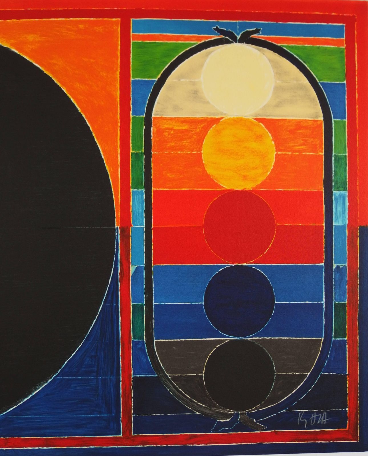 Sayed Haider Razatree, Bindu & Five Elements   Original Handsigned Lithograph /150 Copies #India photo 1020.0
