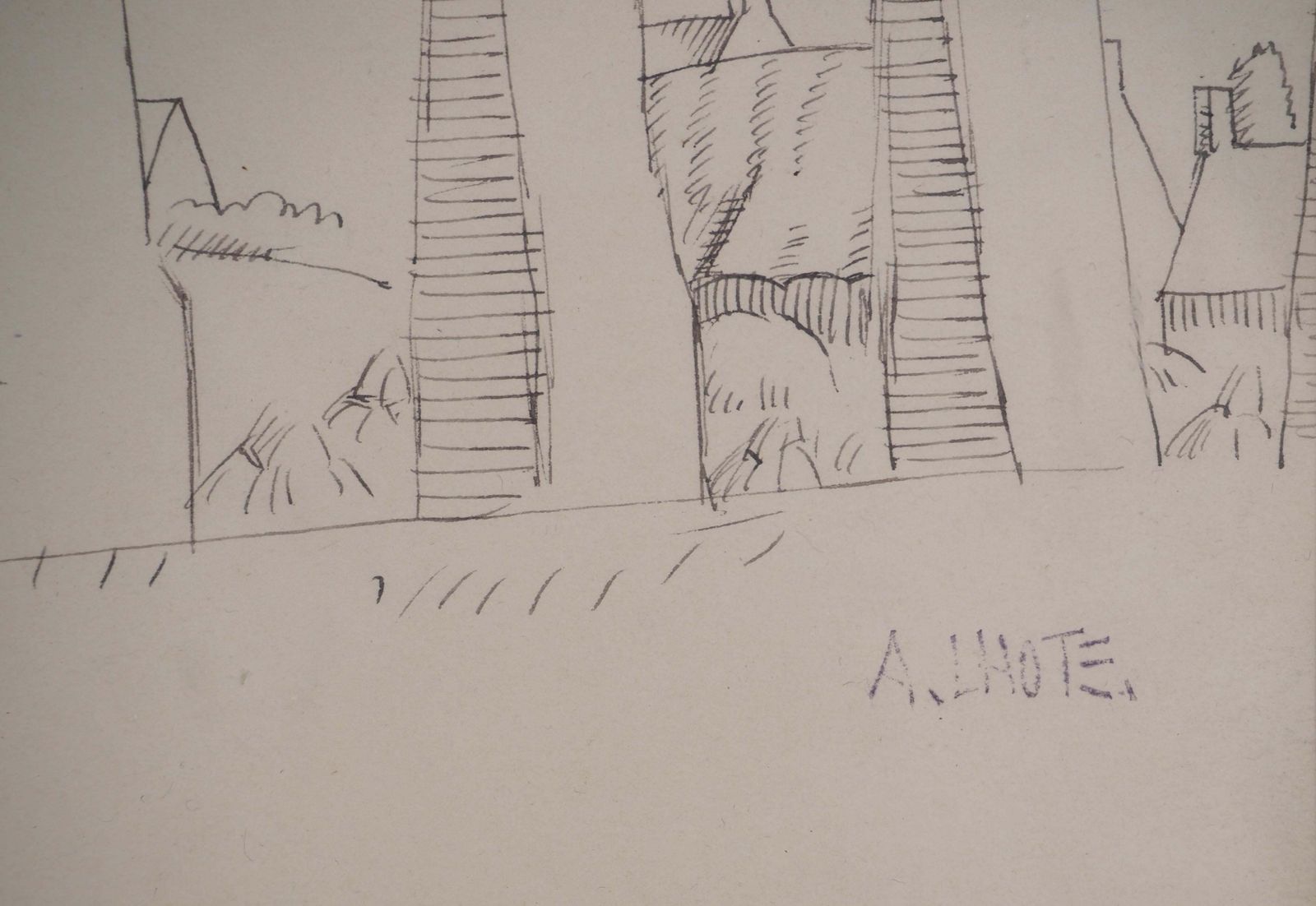 André Lhoteroman Remains : Bridge In Provence   Original Ink Drawing, Signed photo furniture